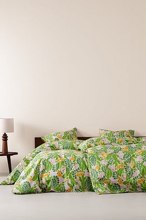 Jotex - Påslakanset Enkelsäng Ekologisk Grön FLORIAN - Köp Enkelsäng hos Jotex