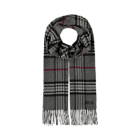 Fraas Halsduk rutig Halsdukar & scarves Dam Grå ONESIZE