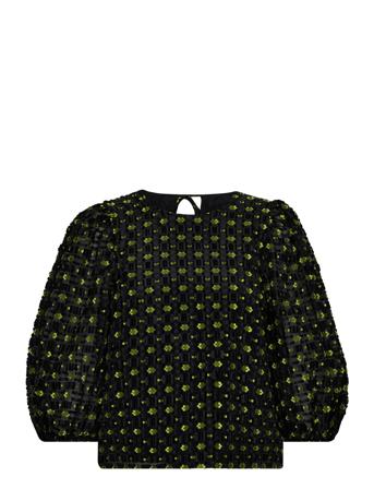 Msleandra 3/4 Sleeve Jacquard Blous Green Minus