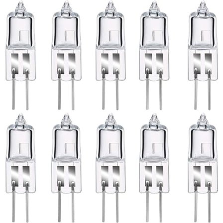 G4 Halogenlampor G4 Halogen stiftbaslampa 12V 20W 2800K Varmvitt Dimbar G4 Transparent Kapsellampa 10-pack [Energiklass C]
