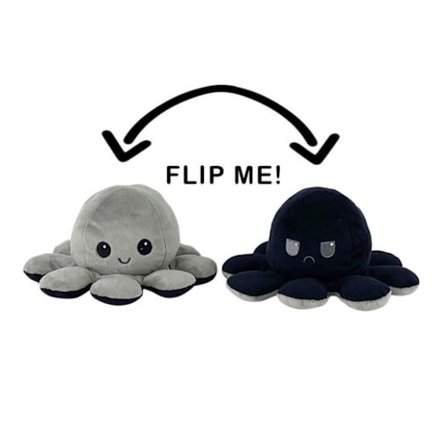 Octopus Vendbar Plysjleketøy Automat Vendbart Ansikt Bytte Dukker Jenter Barn Liten Bleksprut Dukke Gave