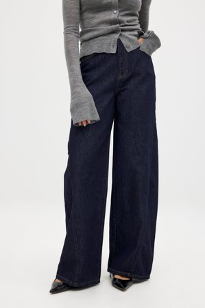 NA-KD High Waist Extra Wide Leg Denim - Wide Leg Jeans - Blå - EU 32
