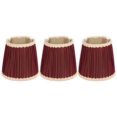 3 stk. vinrøde E14 stofskærme med clips, moderne til hjemmebrug, lysestager, bord- og væglamper