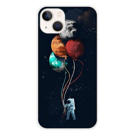 Siliconefodral - Kompatibel med Apple iPhone 13 - design med astronaut och ballonger