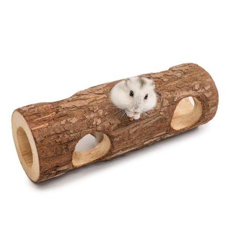 1 Stykke Mellem Diameter 3cm/1.2" L 12cm/4.7" Naturlig Træ Hamster Tunnel