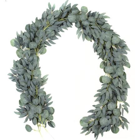 2-pack - Konstgjord eukalyptusgirlang med pilgrenar, 6,5'