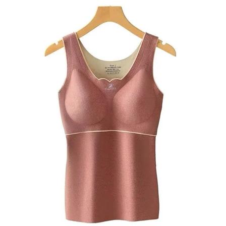 Termisk Underundertøj Fløjlsvest Vinter Kvinders Enkel Solid med Brystpude Camisole Slank Varmt Sling Vest Kvinde Termisk Underundertøj Burgundy L(40-