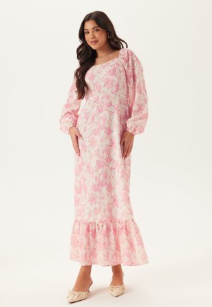 BUBBLEROOM - Broderie Anglaise Dress - Pink/Floral