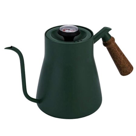 Bryggekande med træhåndtag til manuel brygning, smal tud, drypkaffekande C