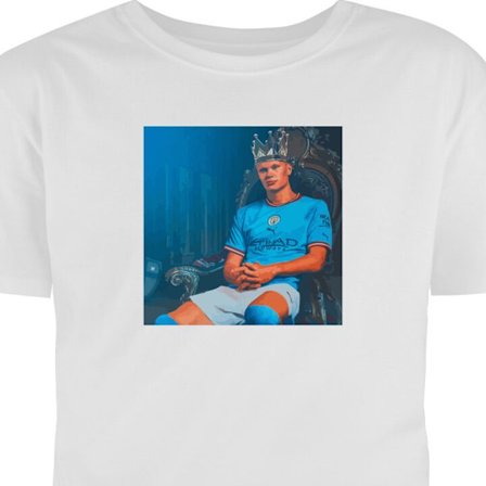Barn T-shirt Manchester City Erling Haaland anfallare Norge fotboll främre Premier League mål skytt kung konst
