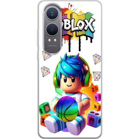 Kompatibel Mobilcover til OnePlus OnePlus Nord CE4 Lite Farverig Roblox-illustration med spilkarakter, legetøj og energi, perfekt til gamingfans og b