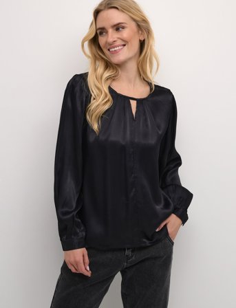 Cream Crviria Long Sleeve Blouse - Black - 34