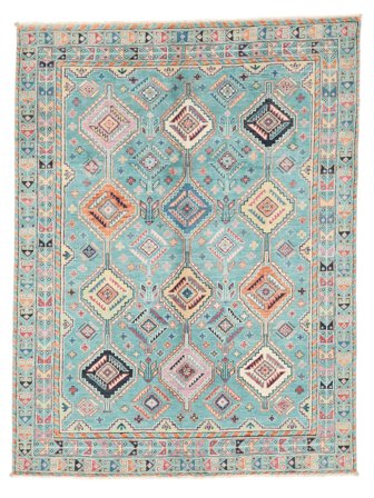Hand Knotted Kazak Fine Rug 146X193 Grey/Dark Grey