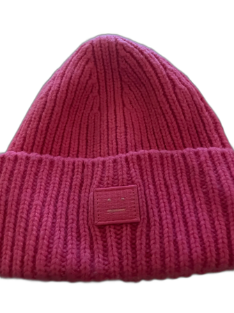 Rosa ribbad mössa Acne Studios