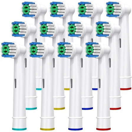 SBSGV 12-pack Ersättningsborsthuvuden Klassiska runda borsthuvuden Ersättningsrefiller Kompatibla med Braun Oral B Elektrisk Uppladdningsbar 