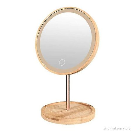 Avtagbar Trä-LED Smink Spegel USB Laddning