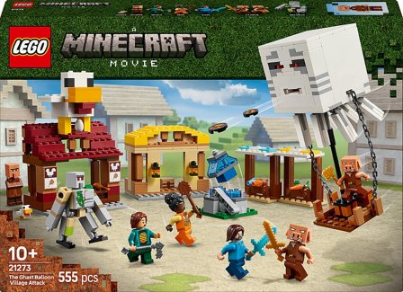 Lego Minecraft Ghast-ballonens angreb på landsbyen Gamer-legetøj til børn 21273, Børn & Forældre, Motorik & Bevægelse, Klodser Og Stabletårne