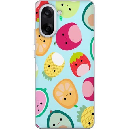 Kompatibelt Mobildeksel til OnePlus Nord CE5 Mønster av kawaii-frukter som jordbær sitron ananas og avocado på lyseblå bakgrunn