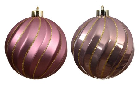 Kaemingk Julekuler Vintage-Pink Ø8 6stk