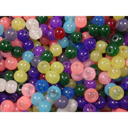 700st Runda Glaspärlor 4mm Blandade Färger Flerfärgad 4 Mm