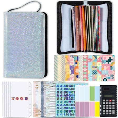 Kontantbogbinder Budgetplanlægger Notesbog Cover Mappe A6 Størrelse 6 Hulls Binder