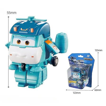 Super Wings Action Figures 2" Mini Transformerende Deformations Fly Robot Jett Dizzy Dino Transformationsmodel Legetøj Børnegaver Grøn