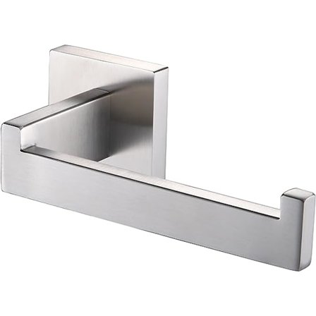 Toalettpappershållare i borstat nickel - Toalettpappershållare i rostfritt stål för kök och badrum - Väggmonterad dispenser, B2003BR