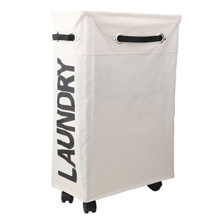 Hopfällbar tvättkorg med stor kapacitet, förvaringsväska för kläder med hjul