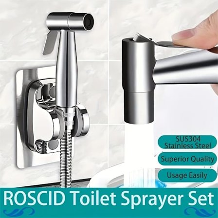 Håndholdt bidetspray - Toalettbidet med 3-veis kranadapter, 150 cm slange & dusjhoder. For personlig hygiene, rengjøring av toalett og badru_TF_TF