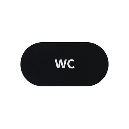 ESBADA Dørskilt WC sort oval