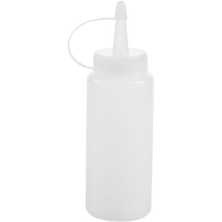 Myk plastflaske krydderdispenser sennepssaus og ketchup klar hvit 6Oz