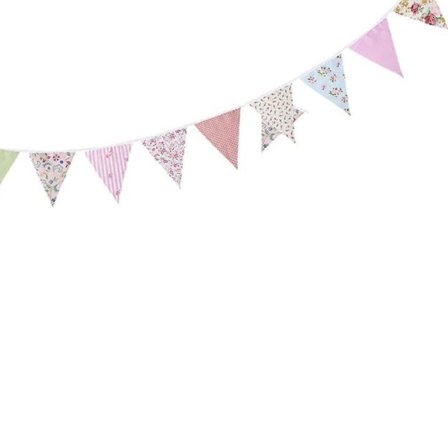 Stof flagguirlande, udendørs flagguirlande, floral vintage bomuld