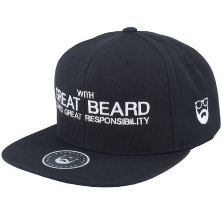 Bearded Man - Svart snapback Keps - Responsibility Black Snapback @ Hatstore
