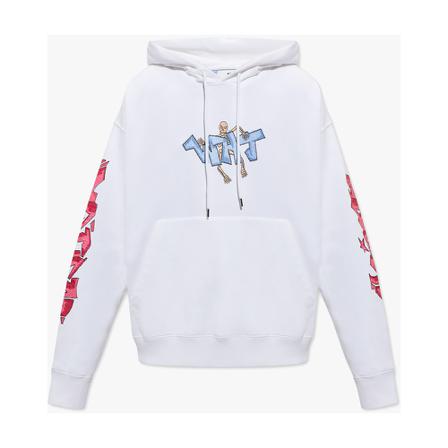 Off White Patterned hoodie , Wit , Heren , Maat: XL
