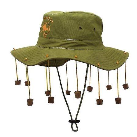 Unisex Voksen Australsk Kenguru Aussie Outback Hatt Med Korker Fancy Dress Tilbehør STØRRELSE 57