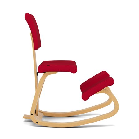 Varier Furniture Variable Plus - Red Polyester - Light brown base