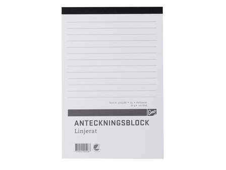Anteckningsblock A5 100 blad linjerat ohålat perforerat - Lyreco - Kontorsmaterial - Block och anteckningsböcker - Anteckningsblock