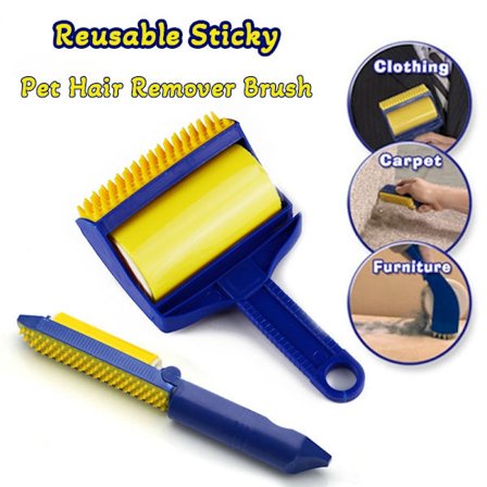 2kpl / set Uudelleenkäytettävä tahmea työkalunpoimija puhdistusaine nukkarulla lemmikkikarvojen poistoharja vaatteet matto huonekalut kissan tassun 