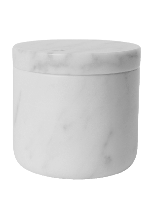 Åhléns Home Burk med lock MARBLE Badrumstillbehör Vit ONESIZE