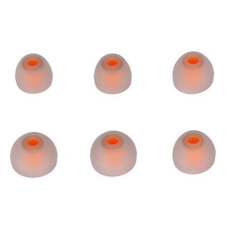 3 kokoa 6 kpl Vaihtotulpat Pehmeät silikoniset korvatulpat Melua vaimentavat nappikuulokkeet kuulokkeille Oranssi Harmaa