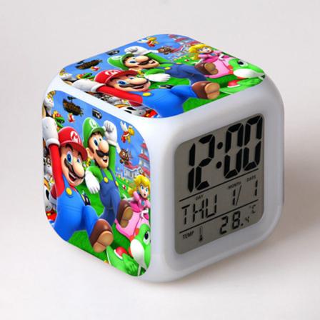 Firkant Super Mario 3 tommer lille størrelse Mini LED digital dreng Anime A