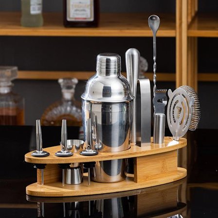 11-osainen ammattimainen ruostumattomasta teräksestä valmistettu cocktail-setti (550 ml)