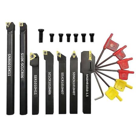 3/8 tuuman 10 mm käännettävä kovametallisorvi sorvaustyökalun set Työkalut sorvaukseen urituskierre B