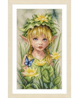 Stickpackung Bild Lily mit Blumenkranz