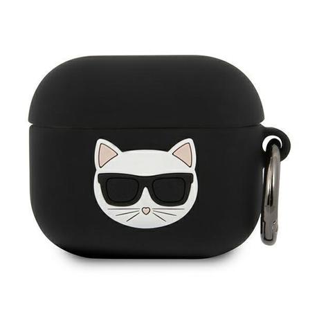 Karl Lagerfeld Airpods 3 - Silikon Choupette Skal Med Ring - Sva Svart