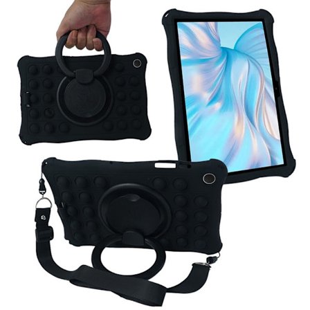 SKALO Samsung Tab A9+ Stødresistent Armor Popit silikone Cover - Sort