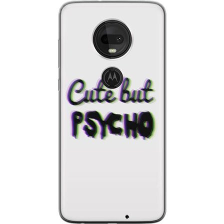 Kompatibel Mobilcover til Motorola Moto G7 Rainbow-farvet legetøjsfigur med et glad ansigt og farverige cirkler i en legesyg studieillustration