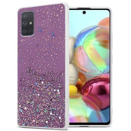Fodral till Samsung Galaxy A71 5G Fodral i lila med glitterfodral Skyddande silikon TPU Glitter paljetter