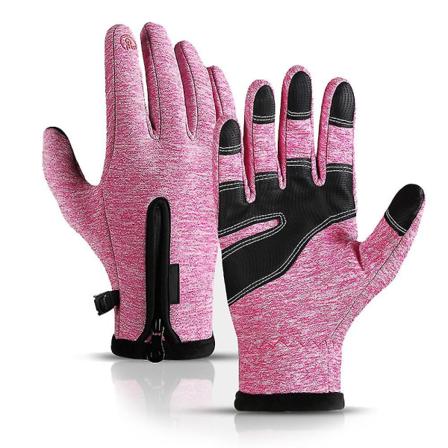Miesten ja naisten talvikäsineet, vedenpitävät lämpimät käsineet, sormenpäälle herkkä S-xl Pink S