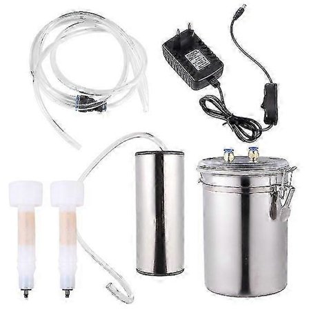2L Elektrisk Malkemaskine til Geder & Får, Spand i Rustfrit Stål med Vakuumpumpe Husholdningsmalker EU-stik